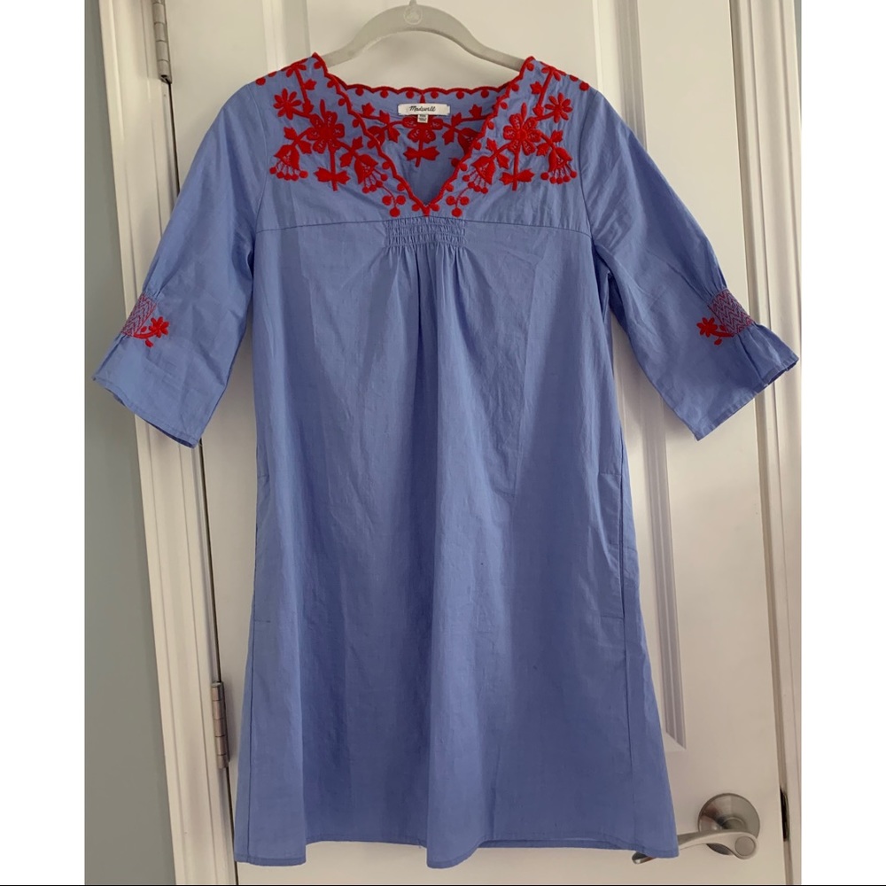 NWOT Madewell embroidered breeze shift dress
